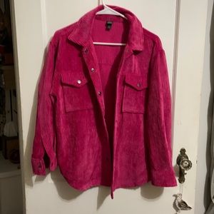 NWOT Wild Fable Hot Pink Corduroy Shacket
